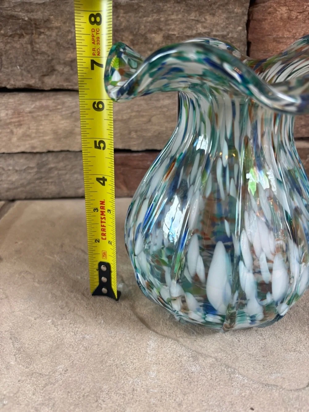Confetti blown glass vase